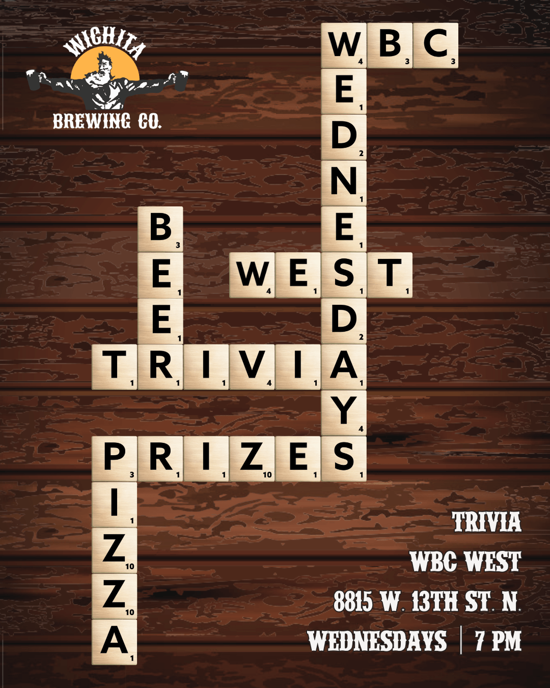 Wichita brewing company trivia night flyer